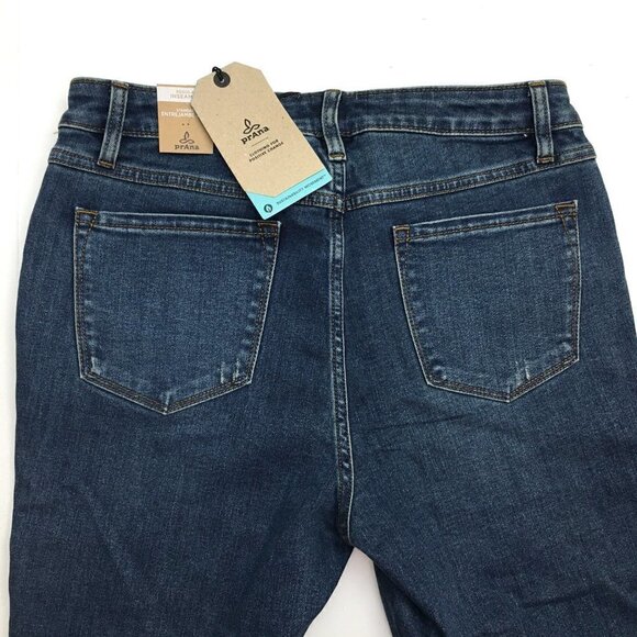 NEW prAna Women's Sienna Jeans Mid Rise Skinny Leg True Blue Stretchy size 8 - Picture 4 of 11